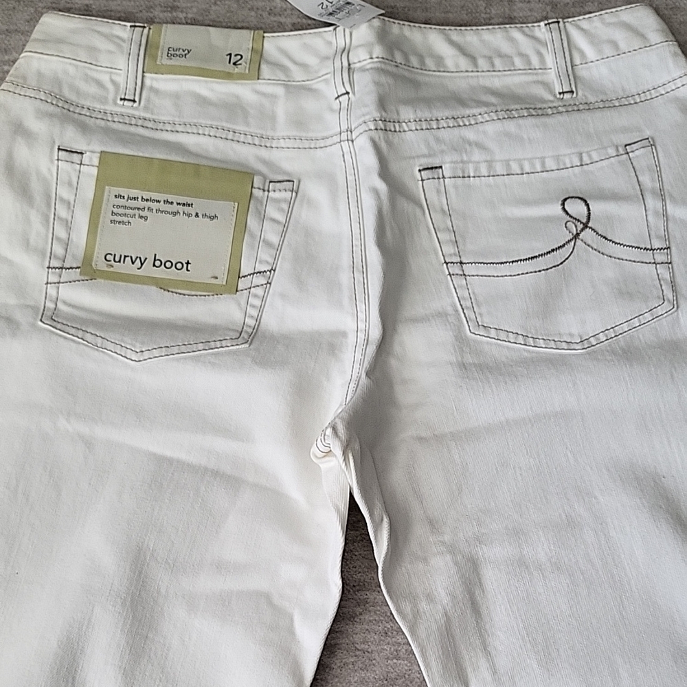 LOFT Women's White Boot Cut Jeans - Picture 3 of 4